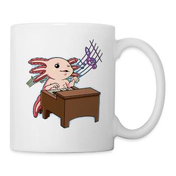 Axolotl Klavierspieler - Tasse - Weiß - Rechts