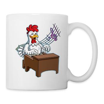 Joueur de piano de poulet - Mug blanc - blanc - Droite