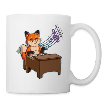 Fuchs Klavierspieler - Tasse - Weiß - Rechts