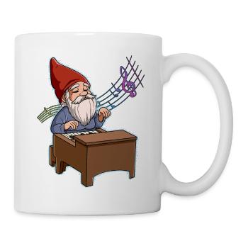 Gnom Klavierspieler - Tasse - Weiß - Rechts