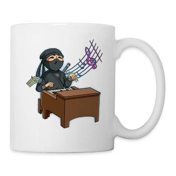 Ninja Klavierspieler - Tasse - Weiß - Rechts