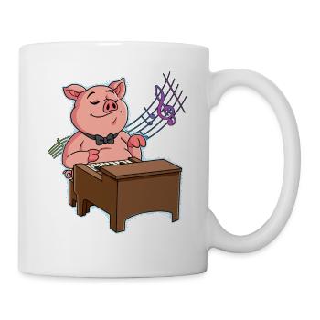 Pig Pianiste - Mug blanc - blanc - Droite
