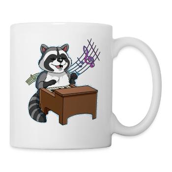 Joueur de piano raton laveur - Mug blanc - blanc - Droite