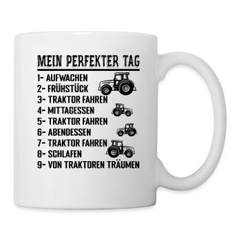 Mein Perfekter Tag Bauer Landwirt Geschenk - Mug blanc - blanc - Droite
