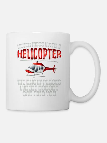 Cadeau de vol de pilote d'avion d'hélicoptère - Mug blanc - blanc