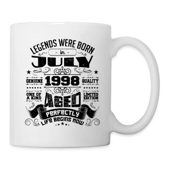 1998 Juli Geburtstagsgeschenk Juli 1998 - Tasse - Weiß - Rechts