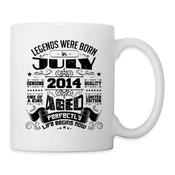 2014 Juli Geburtstagsgeschenk Juli 2014 - Tasse - Weiß - Rechts