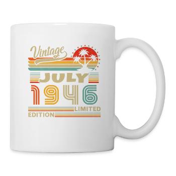 Vintage Juli 1946 Geburtstagsgeschenk - Tasse - Weiß - Rechts