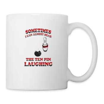 10 Pin Laughing bowling - Mug - white - Right