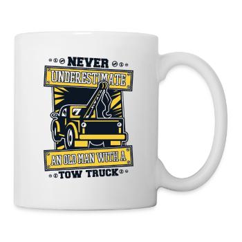 Never Underestimate An Old Man With Tow Truck - Mug - white - Right
