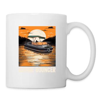 Boobie Bouncer Funny Motorboating Quote Pontoon - Tasse - Weiß - Rechts