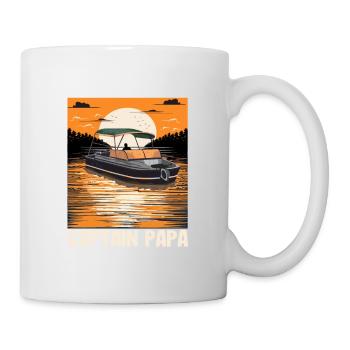 Captain Papa Pontoon King Motorboat Owner - Mug - white - Right