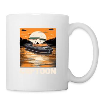 Captoon Captain Papa Pontoon King Father's Day - Mug - white - Right