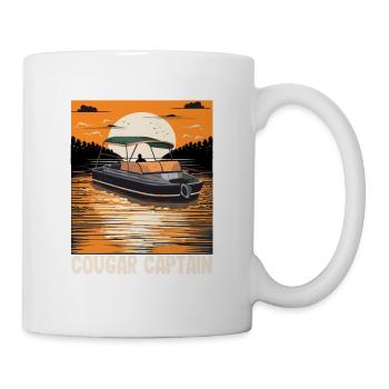 Cougar Capitaine Drôle de propriétaire de bateau Lake Life Pontoon - Mug blanc - blanc - Droite