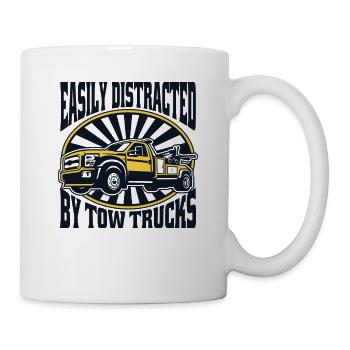 Easily Distracted By Tow Trucks Tow Truck - Mug - white - Right