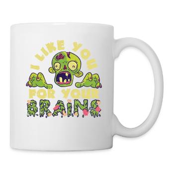Je t’aime pour ton cerveau drôle Halloween - Mug blanc - blanc - Droite
