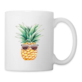 Pineapple Sunglasses Beach Hawaiian Holidays - Mug blanc - blanc - Droite