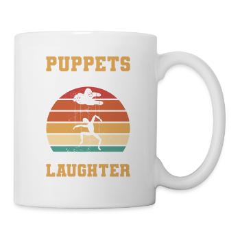 Entfesselte Puppen bereiten sich auf das Lachen vor Puppenspiel - Tasse - Weiß - Rechts