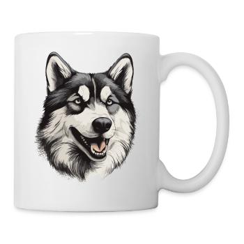Husky Chien de traîneau Husky Head - Mug blanc - blanc - Droite