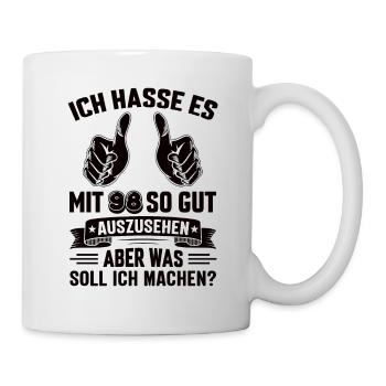 98 Geburtstag 98 Jahre 98 Lebensjahr 98 Lebenalter - Tasse - Weiß - Rechts