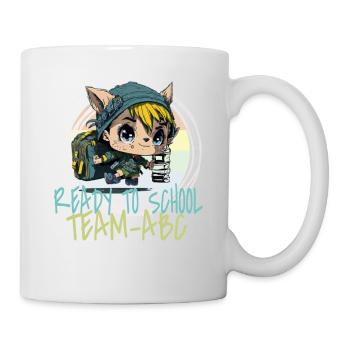 Petite elfe débutante avec cartable Team ABC - Mug blanc - blanc - Droite