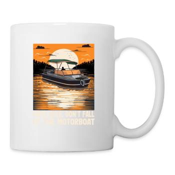 Funny Boat Captain First Rule Don't Fall Of The - Tasse - Weiß - Rechts