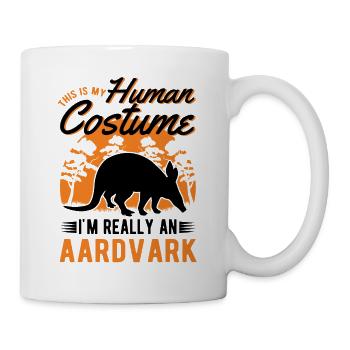 Erdferkel Human Costume Halloween Aardvark - Mug - white - Right
