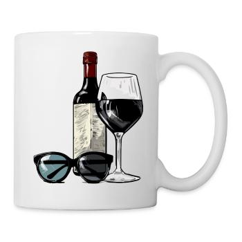 Glass of wine and bottle n°3 - Mug - white - Right