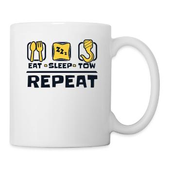 Eat Sleep Tow Repeat Abschleppdienst Fahrer - Tasse - Weiß - Rechts
