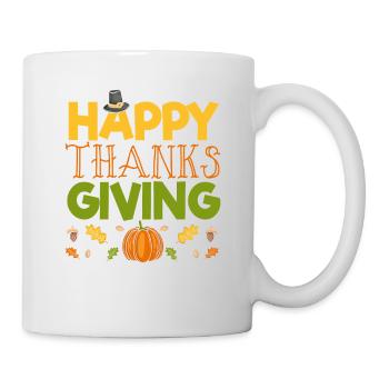 Joyeux jour de Thanksgiving Feuilles d’automne - Mug blanc - blanc - Droite