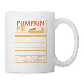 Lustiges Thanksgiving Essen Kürbiskuchen Nährwert - Tasse - Weiß - Rechts