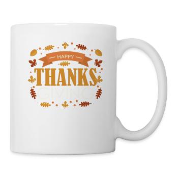 Happy Thanksgiving Day Herbst Herbst Blätter - Tasse - Weiß - Rechts