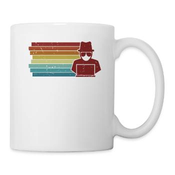 Rétro Social Engineering Phishing Sniffer Grey - Mug blanc - blanc - Droite