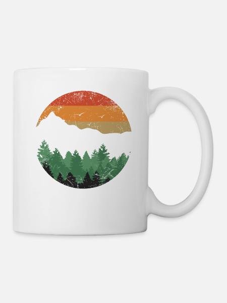 Retro Wald Outdoor Naturliebhaber - Tasse - Weiß