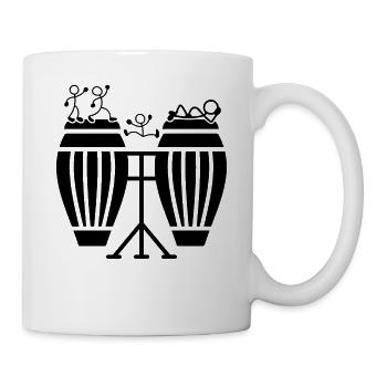 Funny Conga Player Stick Figure Conga Drummer - Tasse - Weiß - Rechts