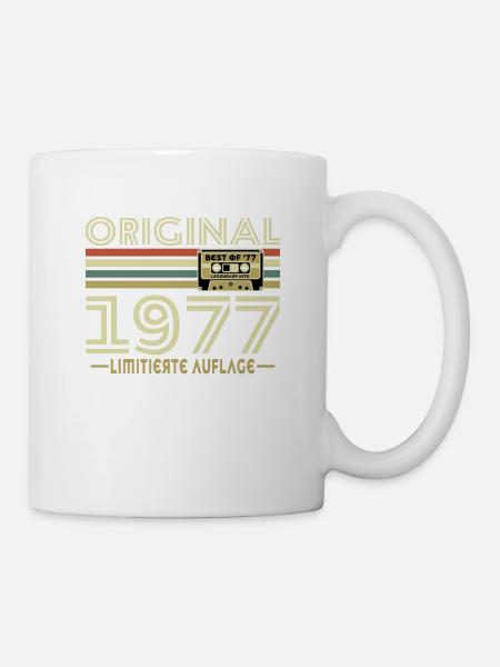 Original 1977 Jahrgang Vintage Geburtstag Retro - Tasse - Weiß