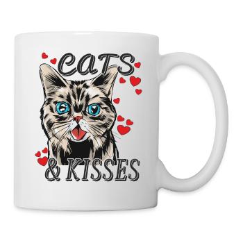 CHATS ET BAISERS DE CHAT - Mug blanc - blanc - Droite