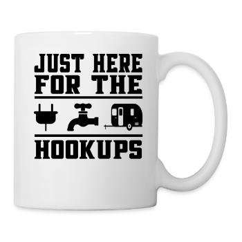 Juste ici pour les branchements - Glamping Camping - Mug blanc - blanc - Droite