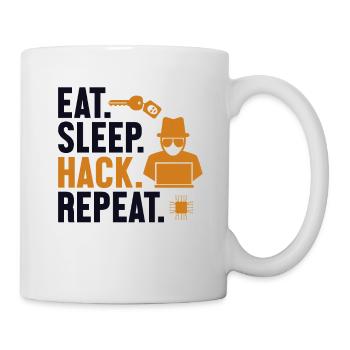 Manger Sleep Hack Répéter l’hameçonnage d’ingénierie sociale - Mug blanc - blanc - Droite