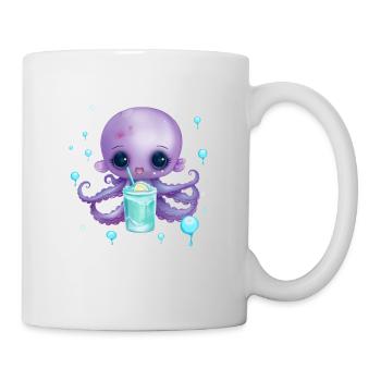 Cute Octo mit Sommer Drink - Tasse - Weiß - Rechts