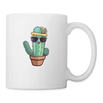 Cactus mignon mignon avec des lunettes de soleil pour l’été - Mug blanc - blanc - Droite