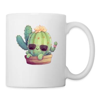 Cactus mignon mignon avec des lunettes de soleil pour l’été - Mug blanc - blanc - Droite