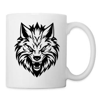 Wolf - Tasse - Weiß - Rechts
