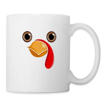 Thanksgiving Day Truthahn Gesicht Lustige Gobble - Tasse - Weiß - Rechts