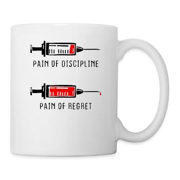 Pain Of Discipline Regret Discipline Fitness Success - Mug - white - Right