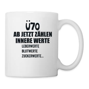 Ü70 Geburtstag über 70 Jahre Funshirt Birthday - Mug blanc - blanc - Droite