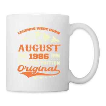 August 1986 Jubiläum 1986 Legenden August - Tasse - Weiß - Rechts