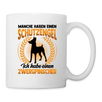 Zwergpinscher ist mein Schutzengel Pinscher - Tasse - Weiß - Rechts
