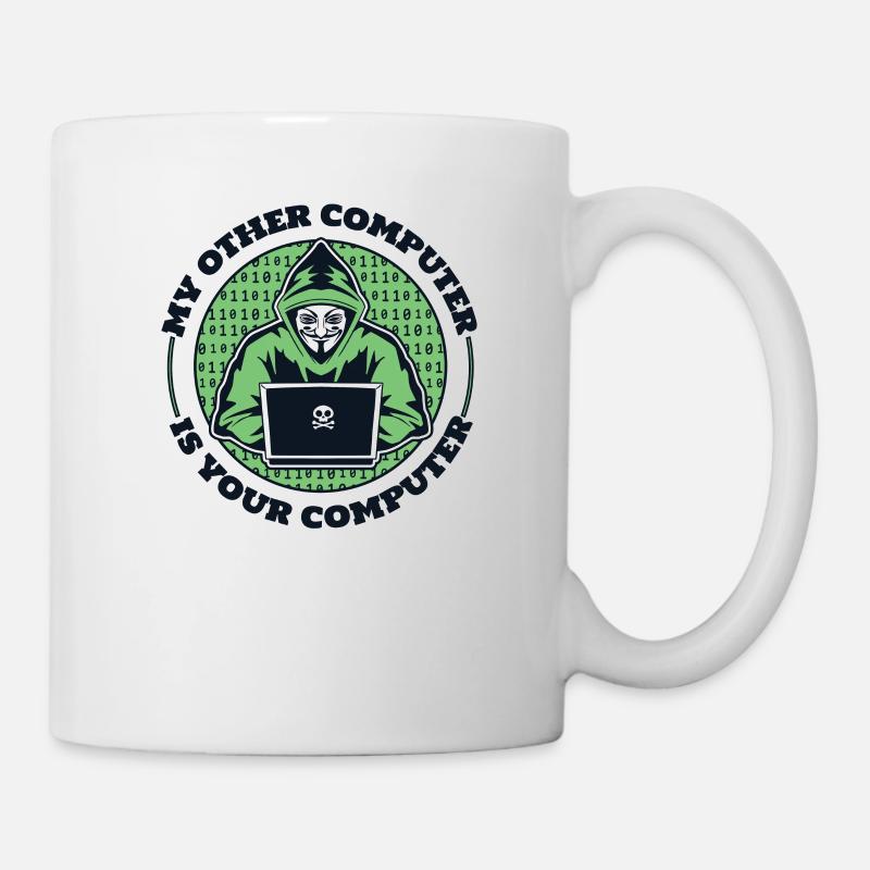 Mon autre ordinateur est votre hameçonnage informatique - Mug blanc - blanc