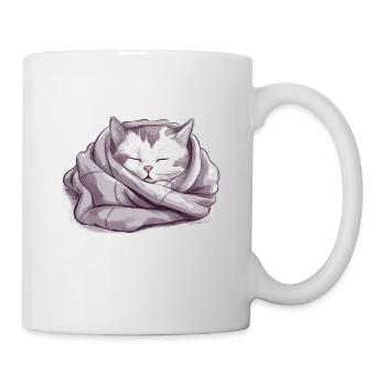 Süße schlafende Kuschel Katze Katzenbesitzer - Tasse - Weiß - Rechts